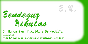 bendeguz mikulas business card